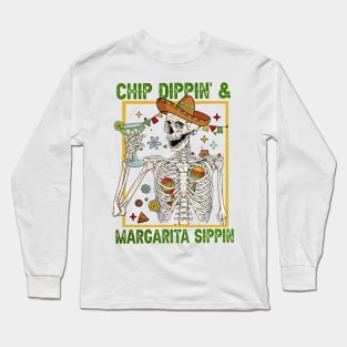 Chip Dippin' And Margarita Sippin' Funny Cinco de Mayo Men Long Sleeve T-Shirt